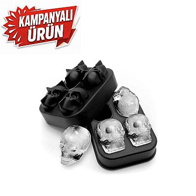 Buz Kalıbı - Silikon - Kurukafa 4'lü 40x28 mm (KBK-43) - 1