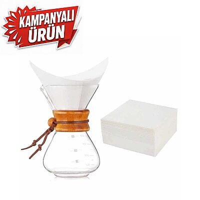 Kahve Filtresi Kâğıt Cam Kahve Demleme Beyaz (CHX-15) - 1
