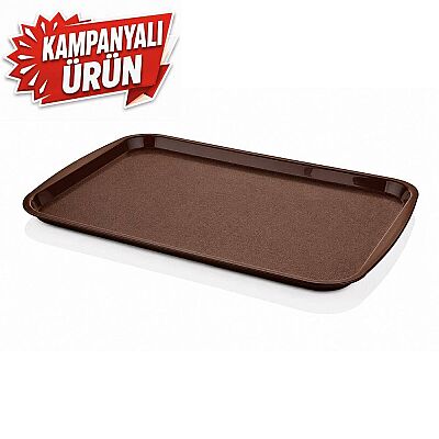 Rectangular Plastic Tray (ABS) 36x27 cm - Brown (Tpk-3627) - 1
