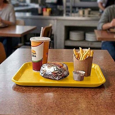 Rectangular Plastic Tray (ABS) 36x27 cm - Yellow (Tpl-3627) - 3