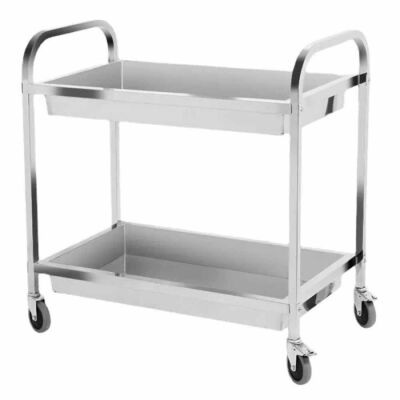 Stainless Steel Service Cart - 2 Tier - Deep Shelf (Cas-11) - 1