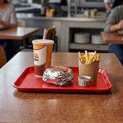 Tepsi Plastik (ABS) Dikdörtgen 36x27cm Kırmızı (TPA-3627) - 4