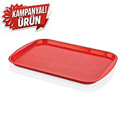 Tepsi Plastik (ABS) Dikdörtgen 36x27cm Kırmızı (TPA-3627) - EPINOX